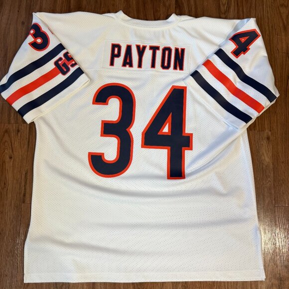 M&N Walter Payton White Chicago Bears 1985 Authentic Jersey Size 52